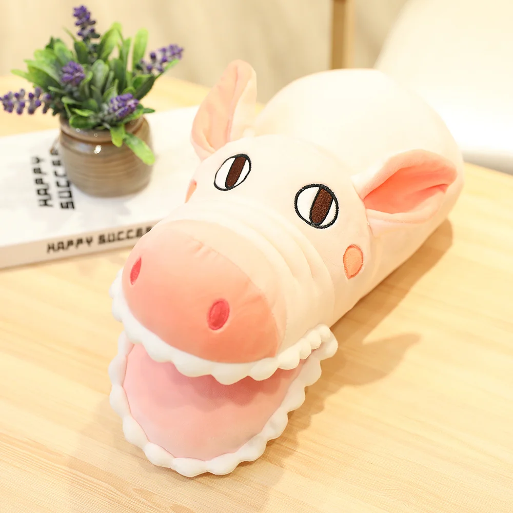 Плюшевая грелка для рук Подушка Мягкая пуховая хлопковая kawaii животные Крокодил свинья Лев Подушка Дети Рождественский подарок - Цвет: pig