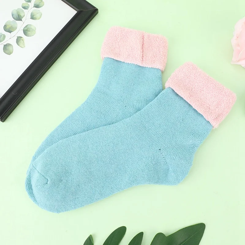 5Pairs/Lot High Quality Women Winter Vintage Rabbit Wool Socks Thicken Warm Female Fashion Patchwork Retro thermal Cotton Socks