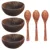 12-15cm Natural Coconut Bowl Spoon Tablewar Set For Kitchen Item Utensils Wooden Good Product Design Dining Salad Home Dinnerwar 9