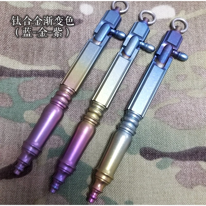

Handmade Titanium Alloy Solid Portable Metal Gel Pen Tactical Mechanical Bolt Pen EDC As Creative Gift