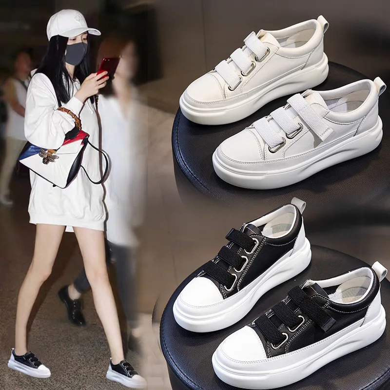 

2019 Autumn New Style WOMEN'S Genuine Leather Shoes INS Korean-style Versatile Online Celebrity White Shoes Fashion Casual Sport