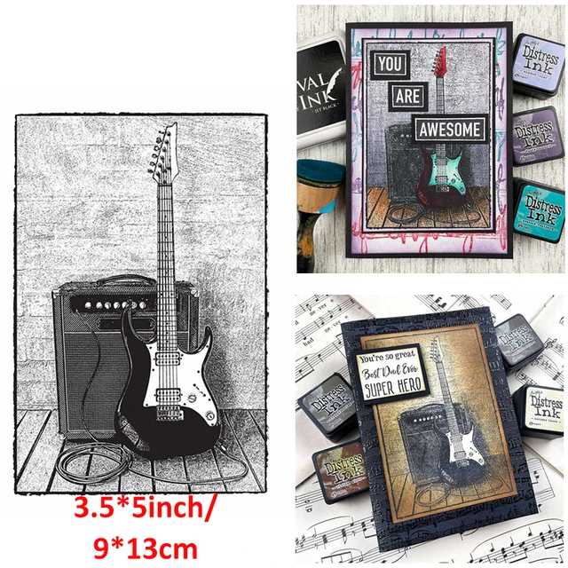 Clear Silicone Stamps Retro Cars Round Label Tag Number Puzzle Football Guitar Wolf Flowers Background DIY Cards 2021 New 13