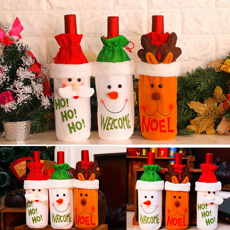 

Christmas Santa Wine Bottle Gift Bag Ornaments Cover Xmas Home Party Decor DNJ998