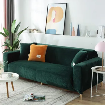 

Thickened Solid Color Plush Blended Sofa Cover Elastic Non-slip Nordic Simple Universal All-inclusive Couch Cushion Combination