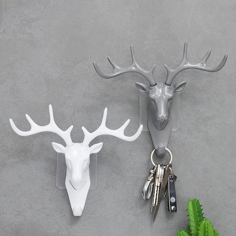 

Antler Wall Hanging Hook Deer Head Key Storage Hook for Hanging Clothes Hat Scarf Key Deer Horns Hanger Rack Wall Decoration
