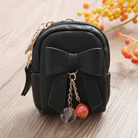 Black 1 шт., Модный маленький кошелек с кисточками, корейский милый мини кошелек для монет, студенческий женский Одноцветный кошелек из искусственной кожи на молнии для монет, 4 цвета - Цвет: Black