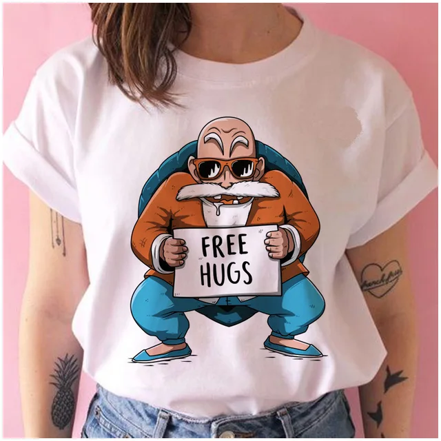 New Anime Dragon Ball Kawaii Funny Woman T-shirts Cartoon Shirt Harajuku T-shirt Ullzang Graphic Tshirt Fashion Top Tees Female 19