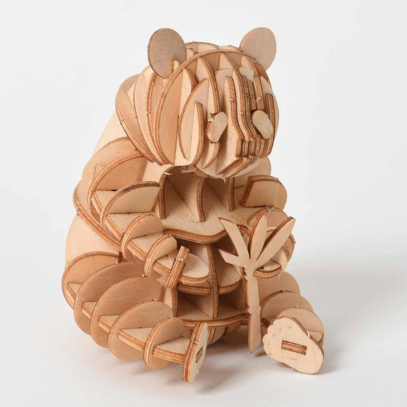 3D Деревянный пазл лазерная резка сделай сам животные кот собака панда игрушки