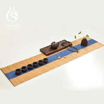 

Handmade Bamboo Large and Small Number Tea Mat Table Runner Japanese-Style Coarse Pottery Kung Fu Tea Set Insulation Bamboo Mat
