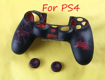 

1pcs/lot Soft Silicone Rubber Skin Case Cover For PlayStation 4 PS4 Controllers with the 3d joystick cap and box