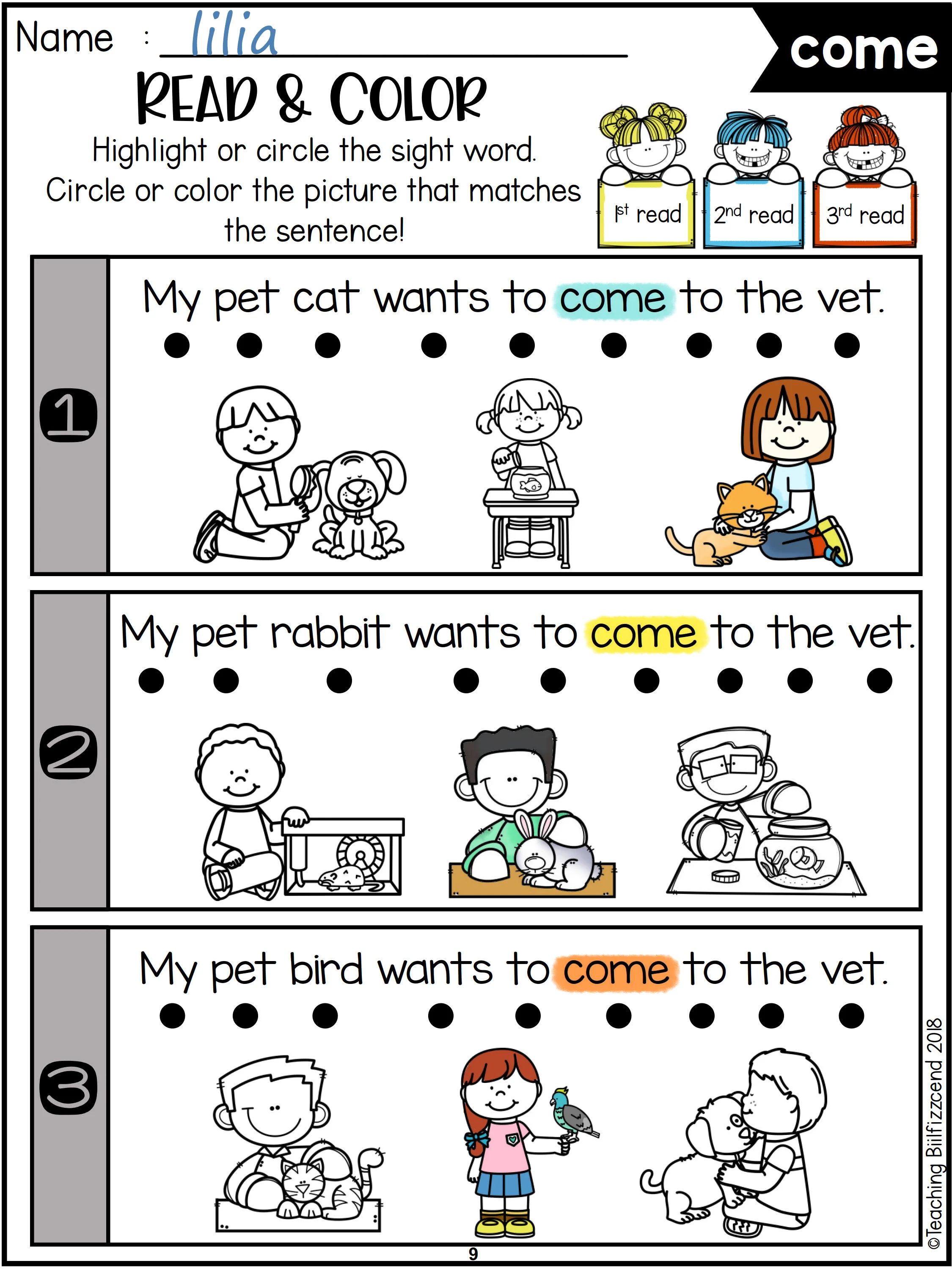 sight word fluency read and color the bundle pre kindergarten and grade 1st pdf file worksheets workbooks for kids aliexpress