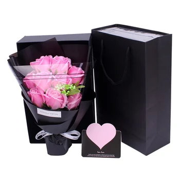 

Valentine's Day Rose Bouquet Gift Box with Box of Artificial Roses Romantic Valentine's Day Birthday Anniversary Gift