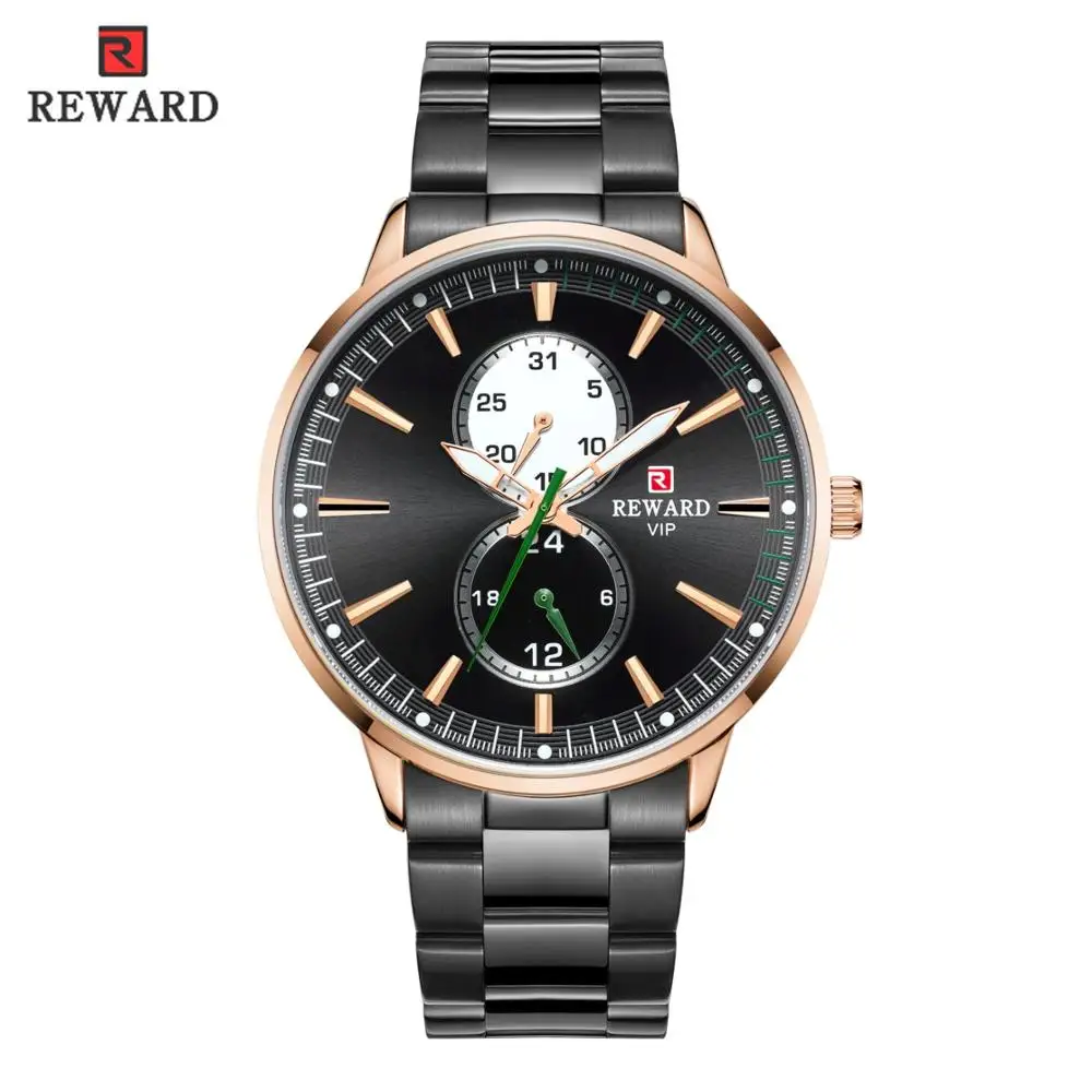 

REWARD Top Brand Men Watch Luminous 24 Hour Complete Calendar Men's Watch Stainless Steel Fashion Sport Casual Watch Waterproof