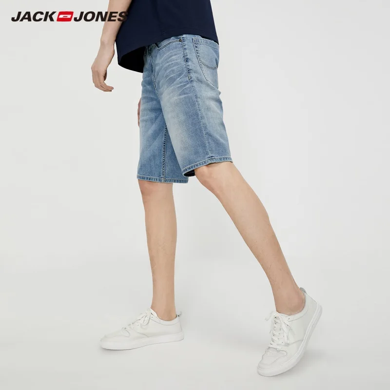 Мужские облегающие Стрейчевые хлопковые джинсовые шорты JackJones | 219243522|Шорты|