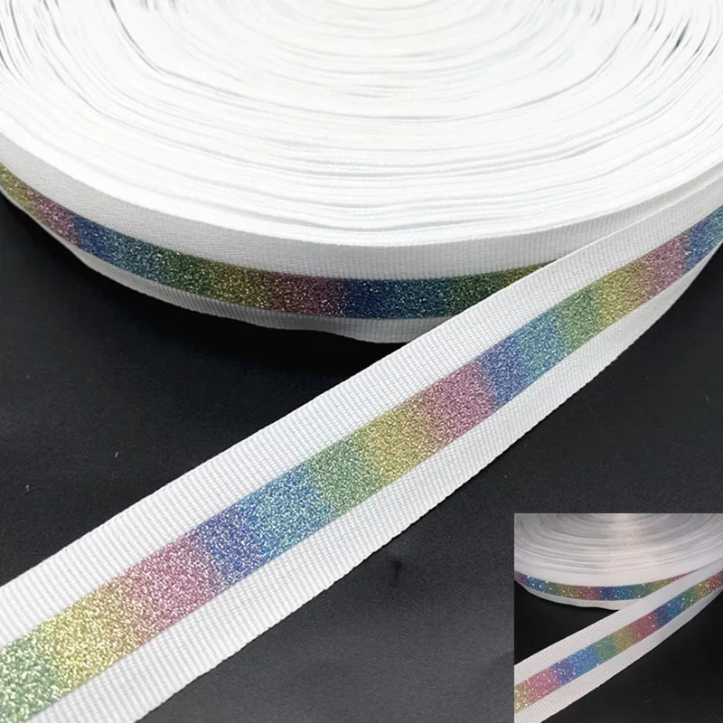 2 야드/로트 25mm 반사 리본 가장자리 바느질 리본 시트 소파 커튼 모자 의류 다양한 패브릭 DIY