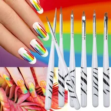 Кисти для маникюра, Гелевая Кисть для дизайна ногтей, Гелевая Кисть для ногтей, акриловая 8 Размер, плоская кисть, ручка для росписи лаком для ногтей, рисование