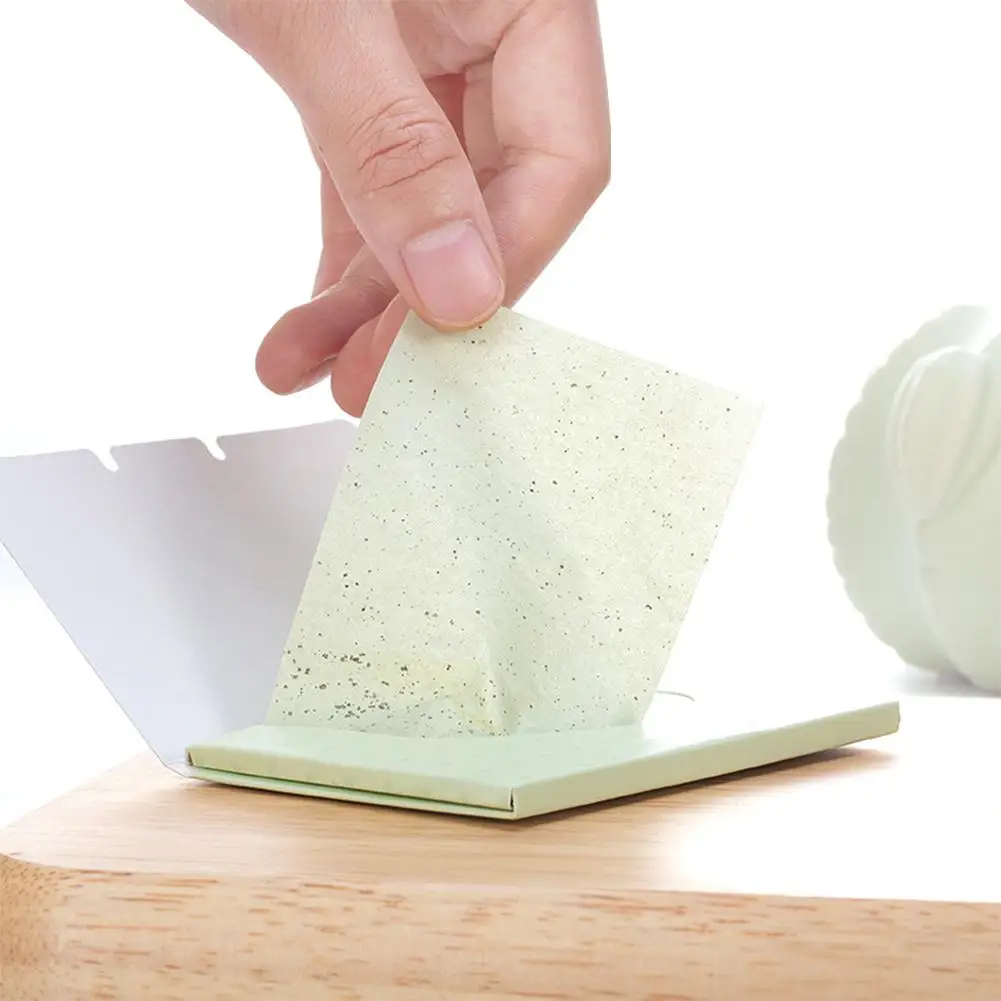 100pcs Face Oil Absorbing Paper Plant Fibers Breathable Blotting Handkerchief Korea Fragrant Clean Tissue Color Random Delivery