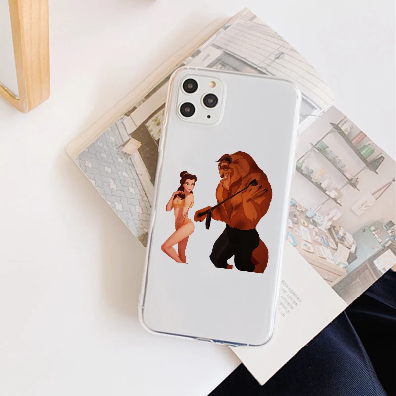 

Ariel Snow White Mulan Princess and Prince Clear Phone Case for Iphone 11 11 Pro Max Cover for Iphone XS X XR 8 7 Plus