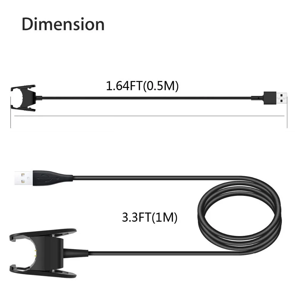 Сменная USB Зарядное устройство для Fitbit заряд смарт-браслет зарядка через usb кабель для Fitbit заряд 3 браслет адаптер док-станции 55/100 см