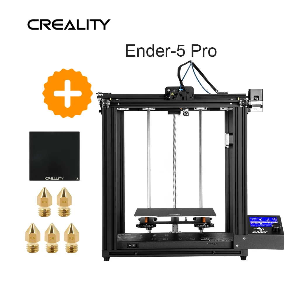CREALITY 3D Ender-5/Ender-5 Pro Printer Enclosed Structure Power off Resume Printing Add Glass Build Plate and Nozzles best 3d printer 3D Printers