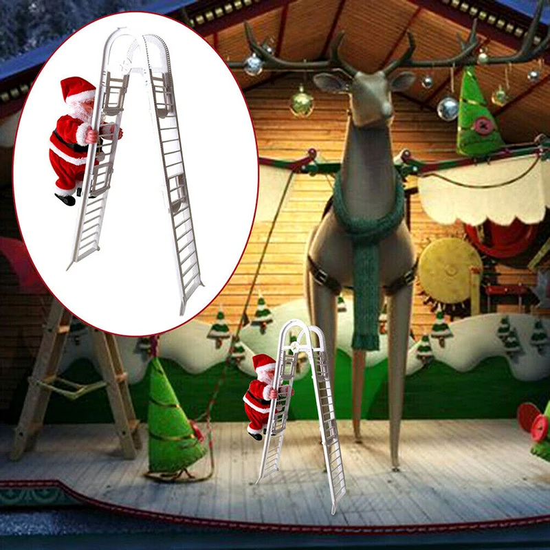Электрический Санта Клаус, лестница для скалолазания, Рождественская фигурка, орнамент, рождественские, вечерние, сделай сам, ремесло, фестиваль, кукла, музыка,, подарок, Прямая поставка