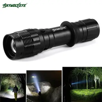 

XP-E Q5 led flashlight Zoom Aluminum pocket clip Super Bright Lamp for Hiking