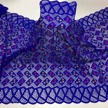 

5 yard Swiss lace fabric 2020 latest Dry lace embroidery African 100% cotton fabrics Swiss voile lace popular Dubai style 2L0821