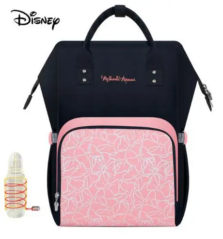 Disney милый Минни Микки красная сумка для подгузников Мумия сумка рюкзак большой водонепроницаемый детский подгузник сумка для беременных полосатый Бант горошек узор - Цвет: 9