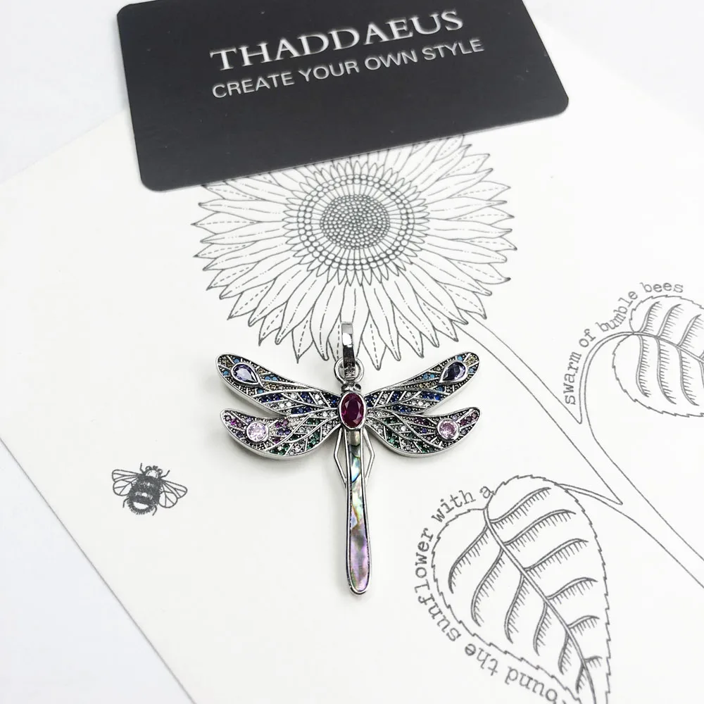Pendant Necklace Dragonfly Butterfly Hummingbird Wings Heart Snake Tree Tooth Bus Knot Snow Spring Jewelry Bohemia Gift Women Men