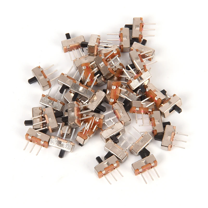 40PCS Mini Vertical Toggle Switches For DIY Electronic Accessories SS12D00G3 Slide Switch 2 Position SPDT 1P2T 3Pin PCB Panel