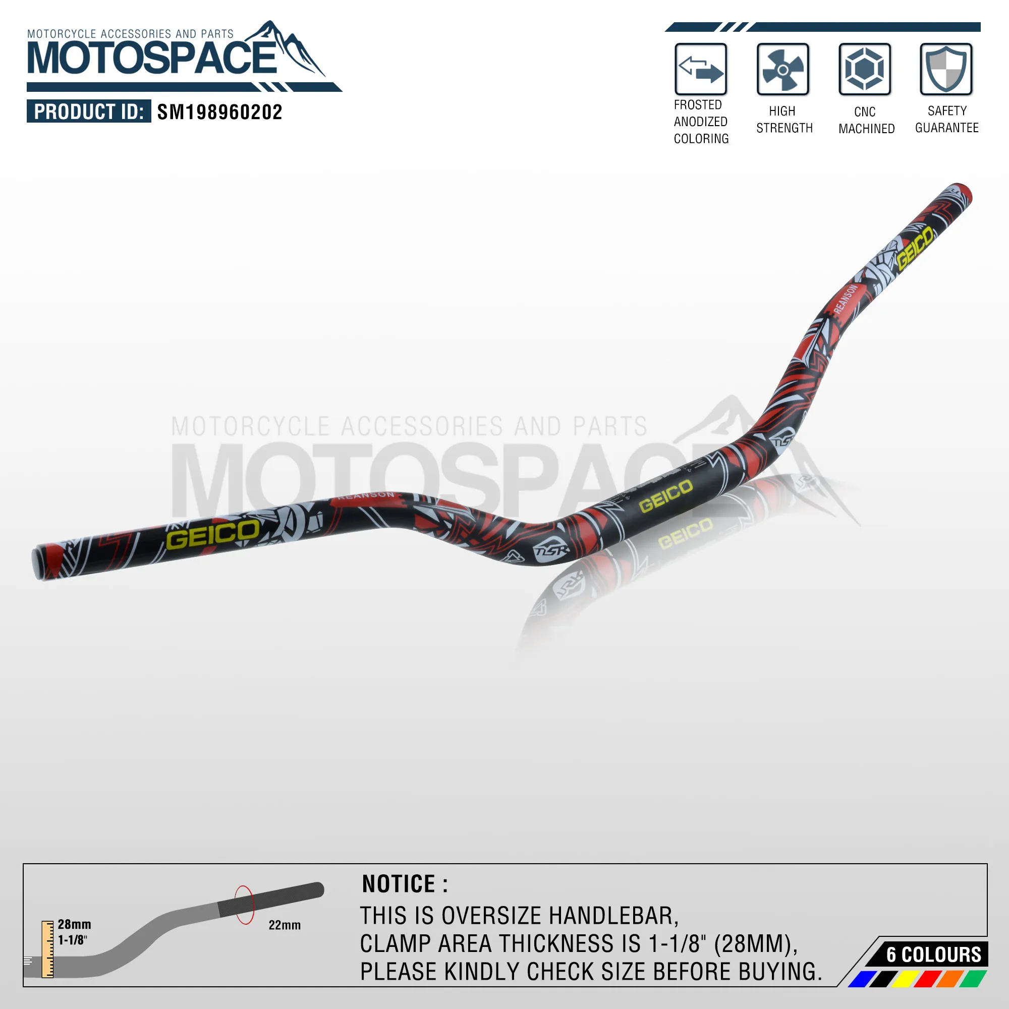 Серый алюминиевый 28 мм 1-1/" Руль для moto rcycle moto MX CR CRF CRM XR YZ YZF WR WRF DR DRX RM rmz EX 85 125 200 250 400 650