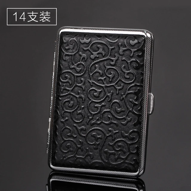 Antique Bronze Pu Leather Cigarette Case 18pcs Capacity Flip Open Traveling  Portable Metal Cigarette Container Box Holder - AliExpress