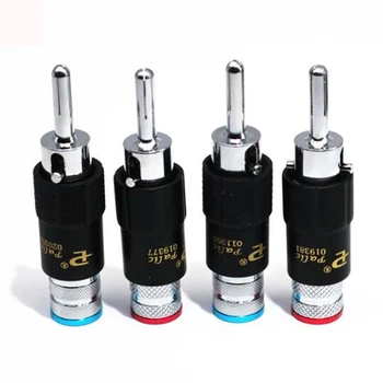 

4pcs Hi-end Rhodium Plated Audio Video Speaker Jack 8mm Self-locking Male Banana Plug speaker Interconnector cale connector