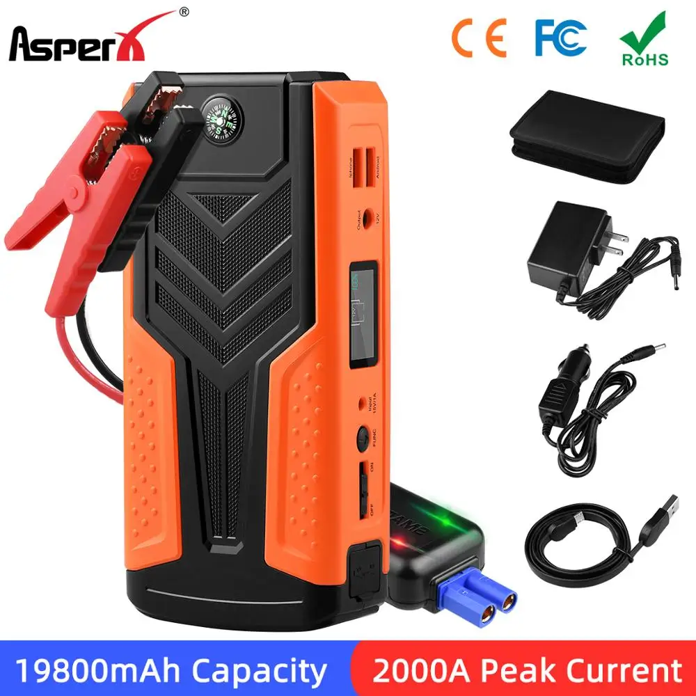 

AsperX New Arrival 19800mAh Car Jump Starter Fast Charging Car Booster Auto Buster Power Bank Starting Device 12V