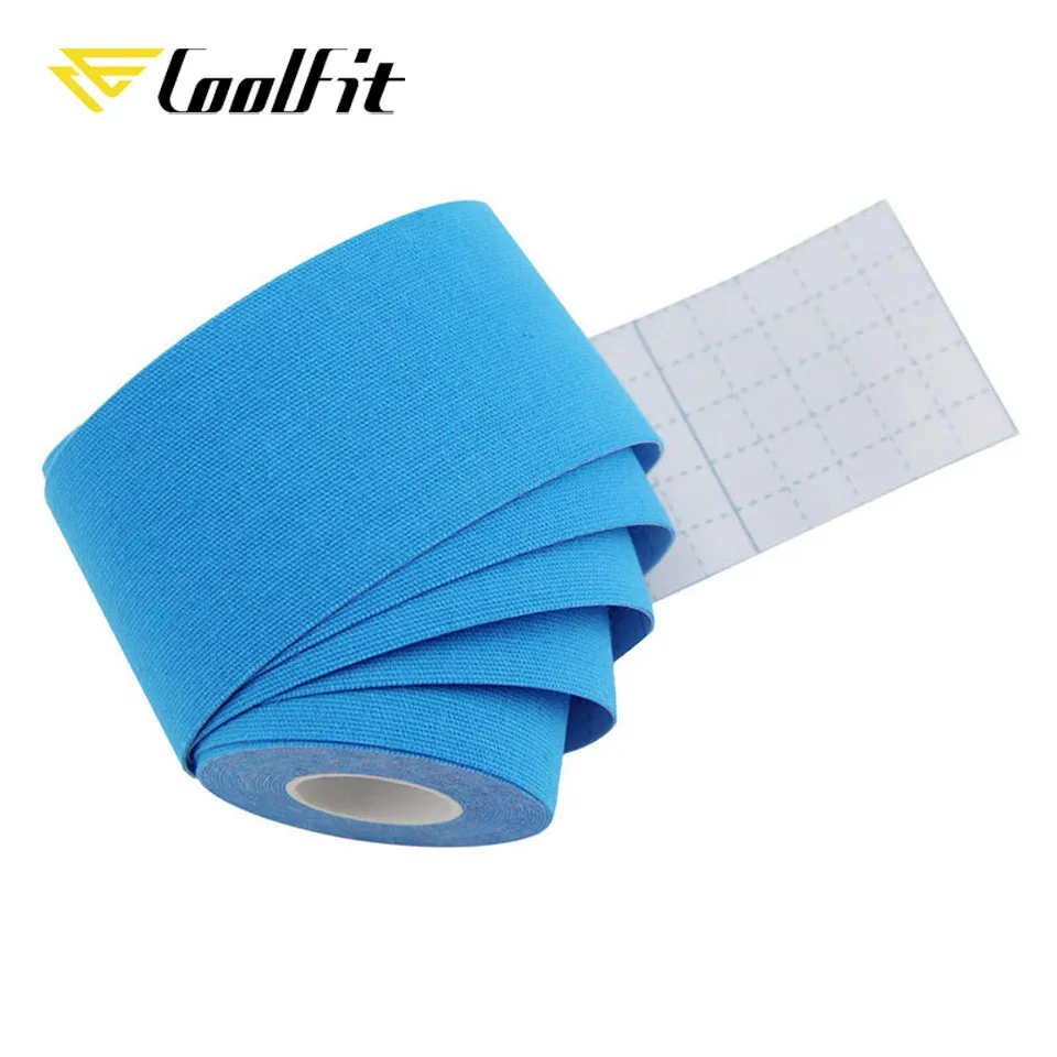 CoolFit кинезиологическая лента Атлетическая восстанавливающая эластичная лента наколенник для облегчения боли в мышцах наколенники Поддержка для тренажерного зала фитнес бандаж - Цвет: Light Blue