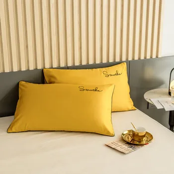 

60 Branch Embroidery Pillow Case Pair Installed 48 × 74cm Summer Cool and Refreshing Satin Pure Cotton Viscose Pillowcase Couple