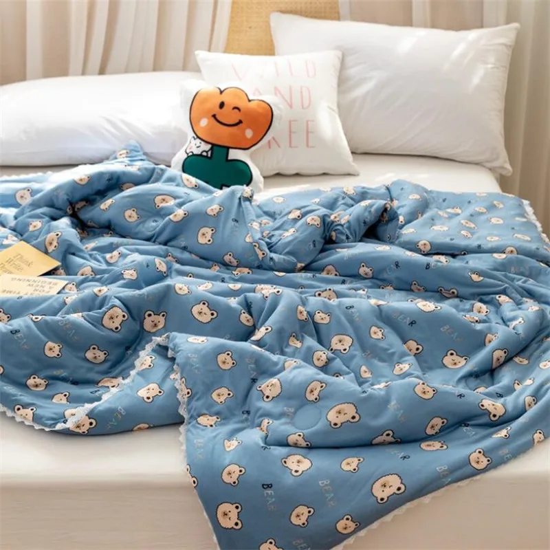 Spring Autumn Winter Baby Kids Quilt For Bed Cotton Soybean Fiber Children Student Sleeping Quilt Blanket 120x150cm 150x200cm