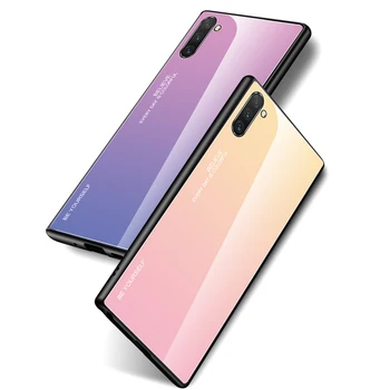 

200pcs Shockproof Color Changing Fading Gradient Tempered Glass Case For Samsung Galaxy Note10 pro note 10 Plus Note 9 Note 8