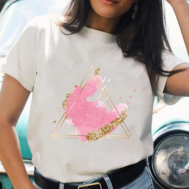 Cartoon Casual Printing T-shirts Regular Ladies T Top Shirt Print Female Graphic Fashion Tee O-neck Short Sleeve T-Shirt