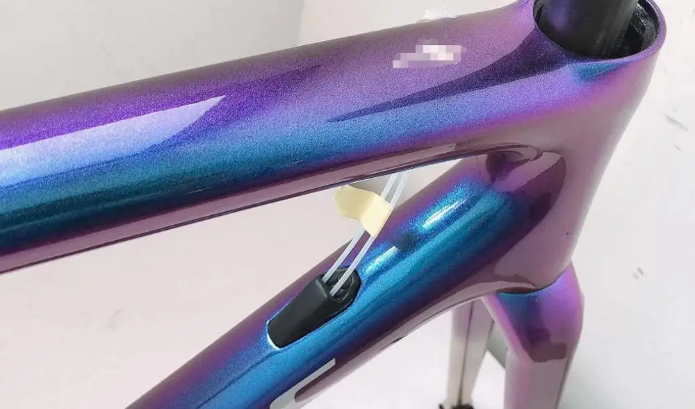 

Newest supper light road bike carbon frame T1100 UD glossy Chameleon color cycling frameset bicycle frame in carbon 44-58cm