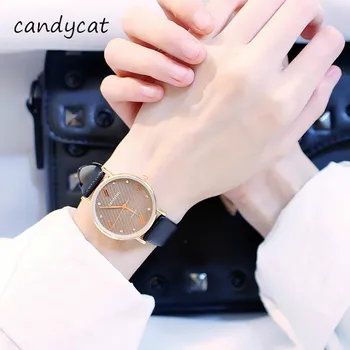 

Candycat Watch Female Student Korean Version of The Simple Casual Atmosphere Belt Fashion Trendy Trendy Crystal Watch