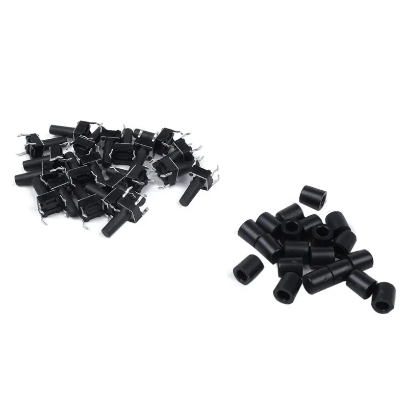

20 Pcs 6x6x12mm 4pin Push Button Micro-Tactile Tact Switch with Cap