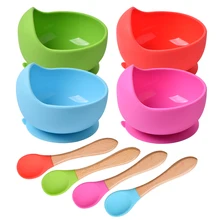 

New Silicone Baby Feeding Bowl Tableware Waterproof Spoon Non-Slip Crockery BPA Free Silica Gel Dishes for Baby Plate BabyStuff