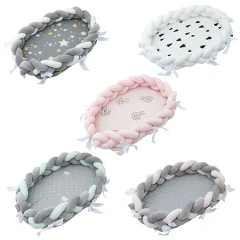 

Baby Nest Bed Travel Crib Soft Breathable Lounger Sleeping Bassinet w/ Bumper F3ME