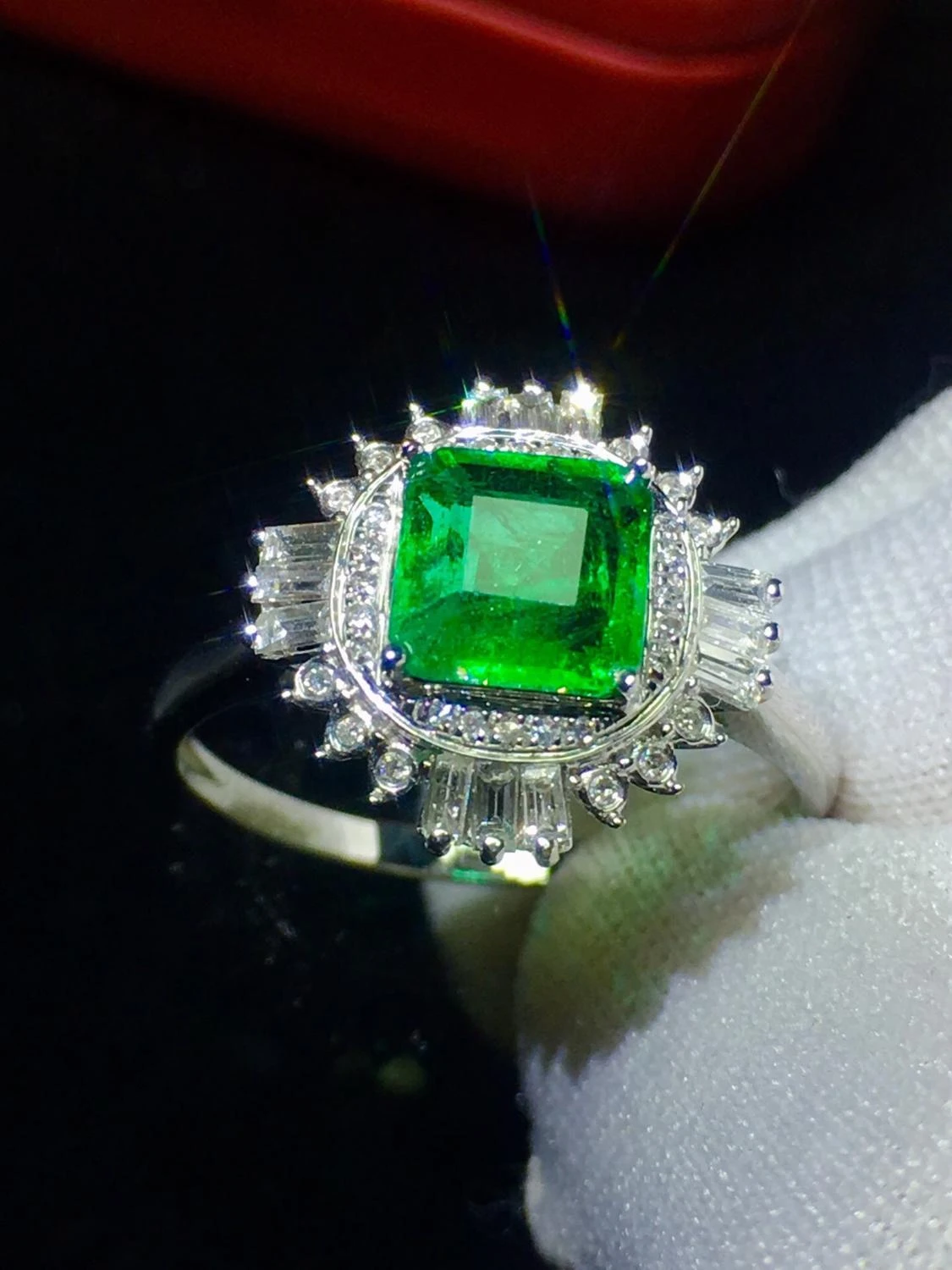 ファインジュエリー G18k エメラルドリング本物のダイヤモンド 18 18K ゴールド天然エメラルド 1.18ct 宝石女性の結婚指輪のためのリング| 指輪| - AliExpress