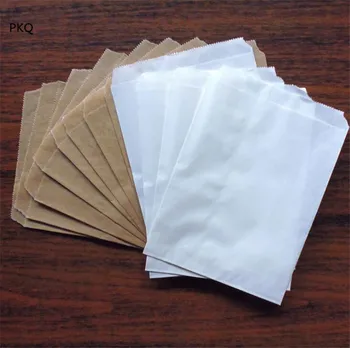 

100pcs Wholesale Kraft Packaging Bag White/Brown Gift Wrapping Bag Baking Cookies/Biscuits Storage Pouch Craft Paper Bag
