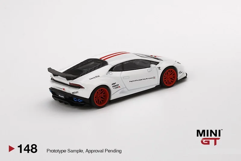 MINI GT 1:64 LBWK LB работает Lambo Huracan ver1 белый с красной полосой RHD/LHD MINIGT TSM литая модель