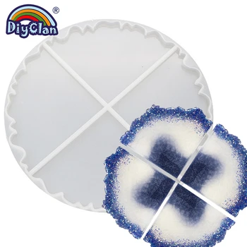 

Agate Coaster Silicone Mold For Epoxy Resin Stone Making Resin Decorative Plate Craft Transparent Mould For Tray
