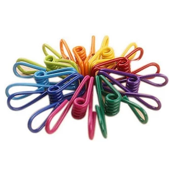 

Assorted Colors Utility Clips Holders Steel Wire Clips for Clothes Line, Bag Sealing, Paper Clips, Kithch Clips 60PCS
