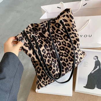 

Autumn Large Capacity Leopard Bag Female 2020 Net Red New Fashion Korean Style All-match Shoulder Messenger Bag Fashion Tote Bag